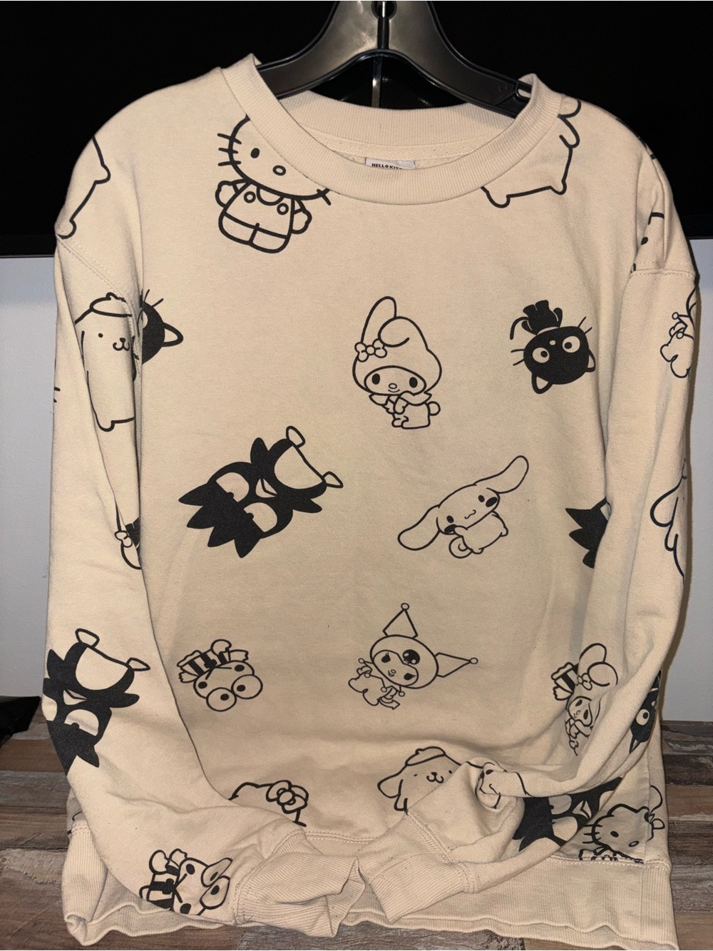Bioworld Cream and Black Character Print Sweatshirt